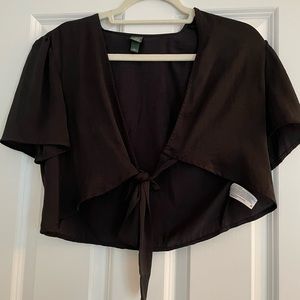 Wild fable black tie front top